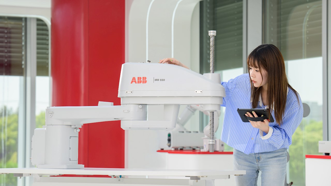 ABB Robotics' IRB 930 SCARA robot with high payload and strong push-down force