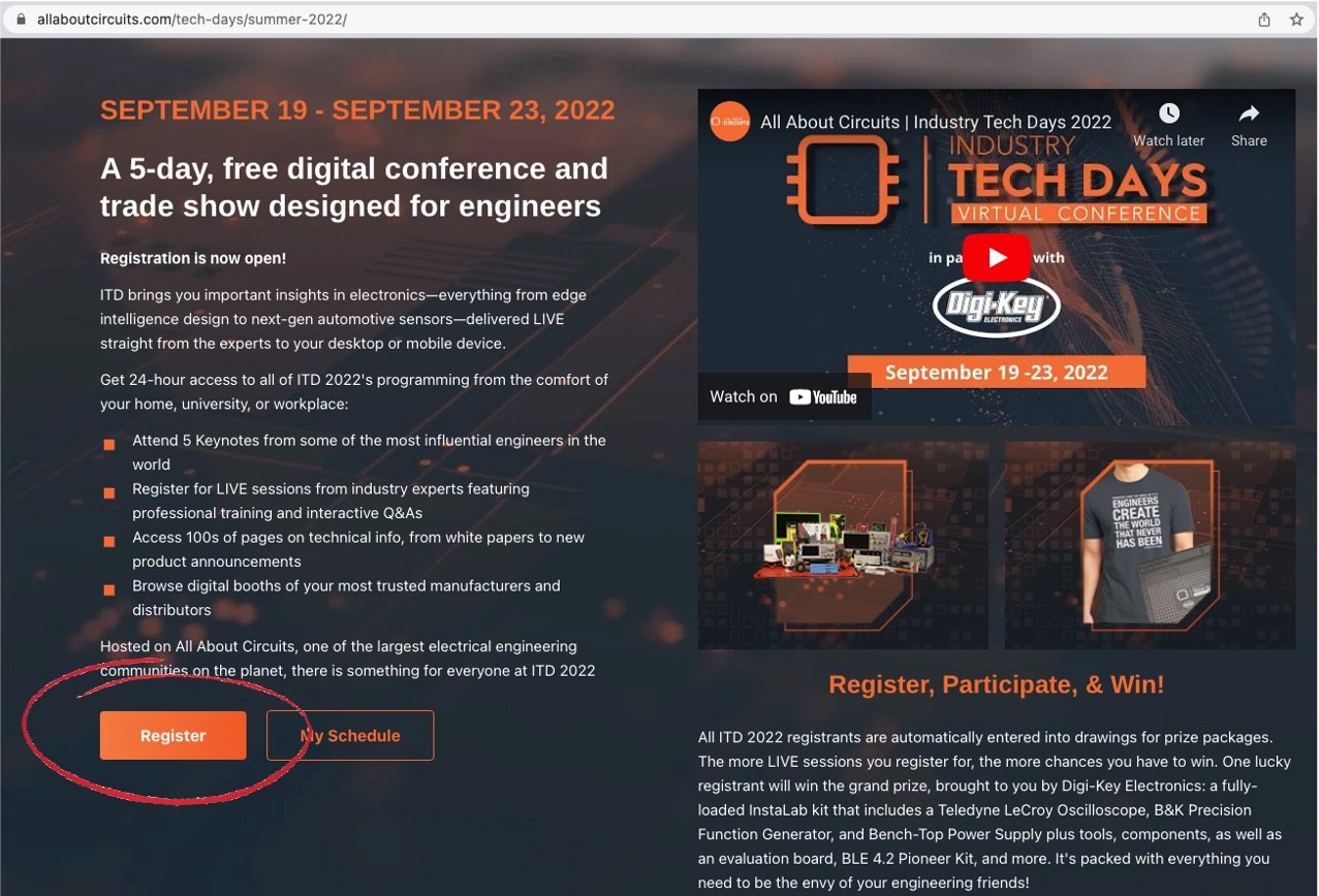 Register on ITD webpage at All About Circuits