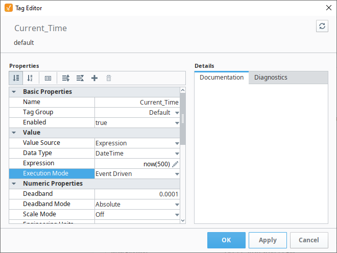 Expression tag menu