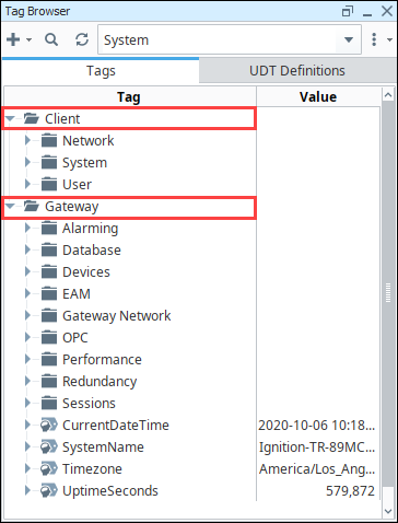 System tag options