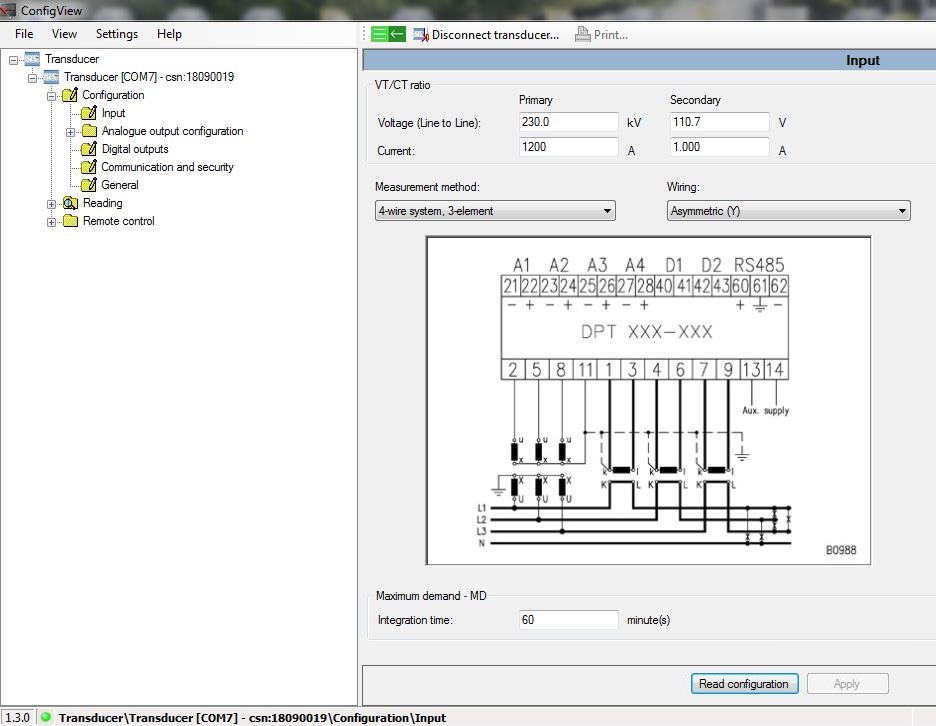 Transducer wiring diagram