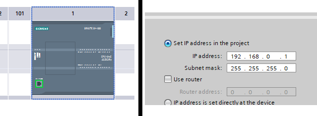 default address shown below, change to newly-discovered 10.10.1.20 address