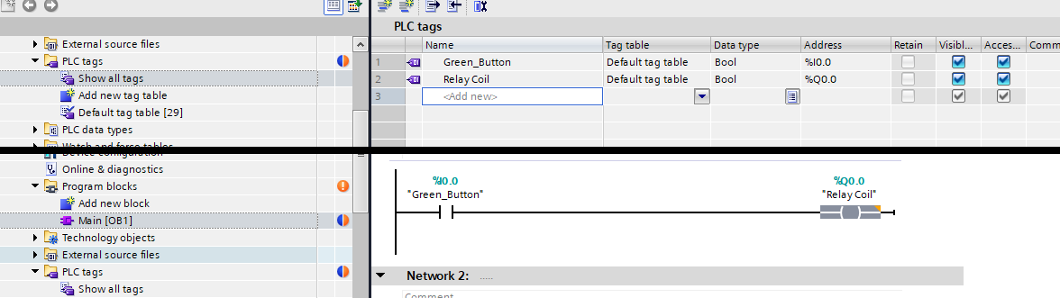 use the PLC tag table to provide logical names to all I/O devices and then use those in the ladder networks