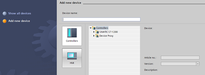 Adding controller to TIA Portal
