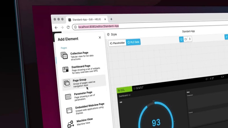 Designing a web application in HELIO