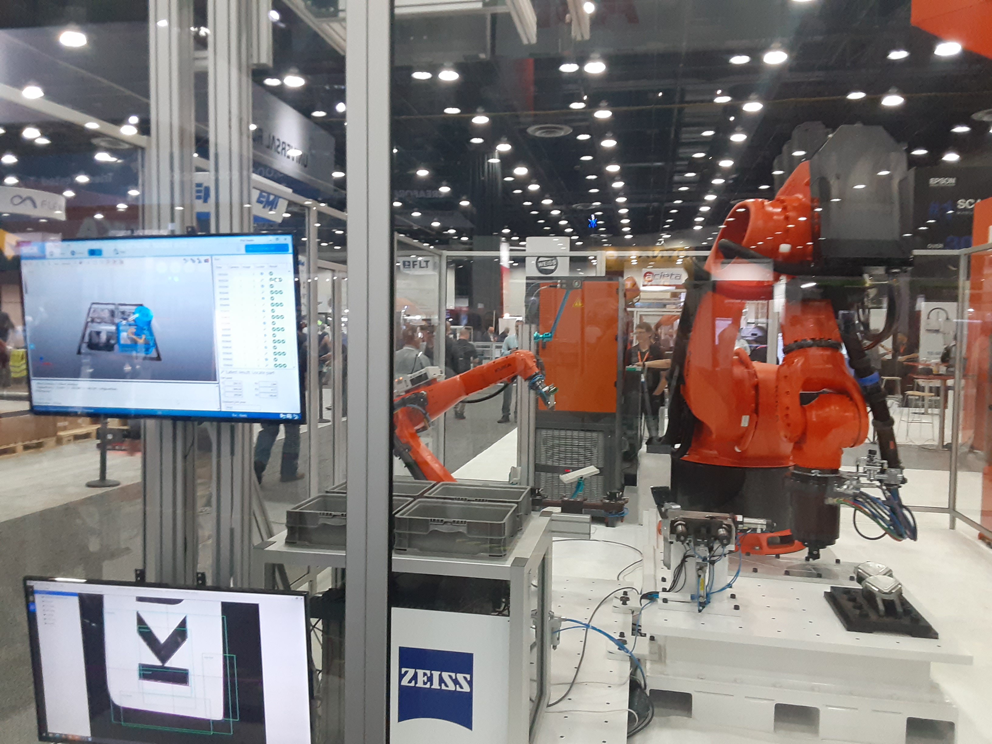 Two robots within a workcell