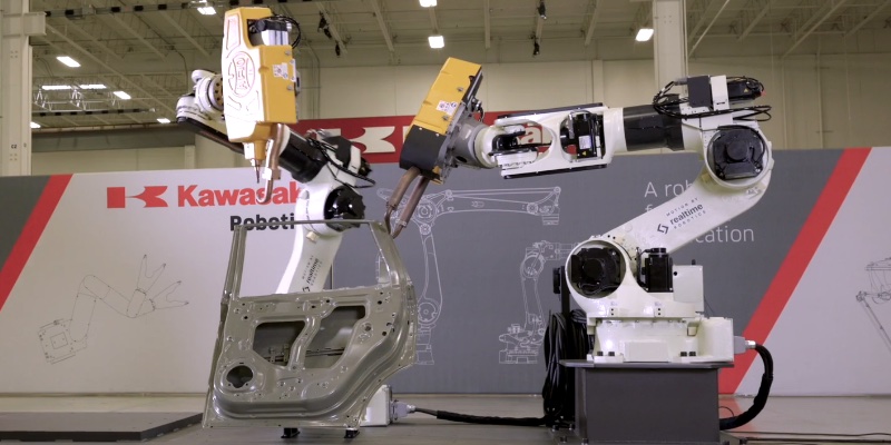 Kawasaki Robotics BX100N spot-welding demo