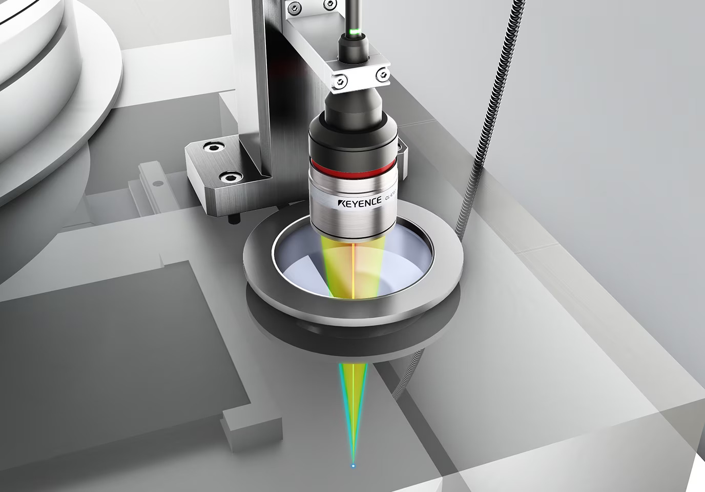 Keyence CL-3000 focused on a single point