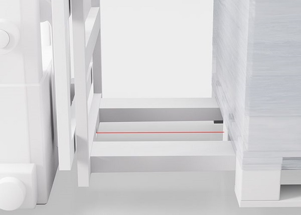 Pallet and fork distance sensing
