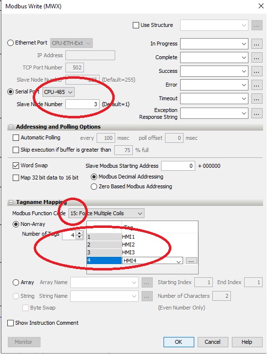 Modbus transaction