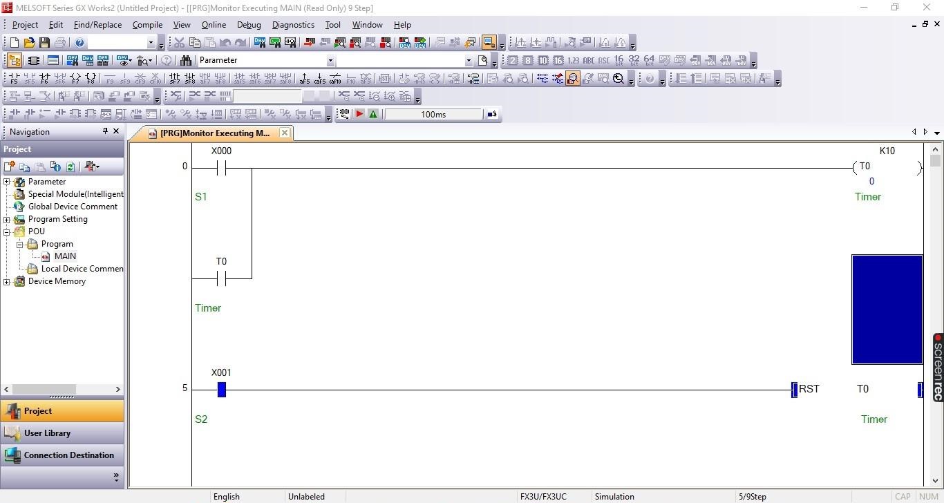 MELSEC PLC reset a timer