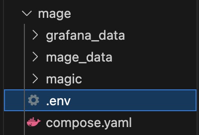 Project environmental variables file