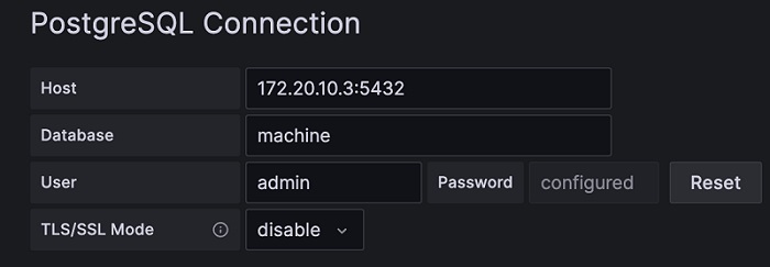 Connection interface information for PostgreSQL