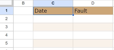 Table to fill with generated random faults