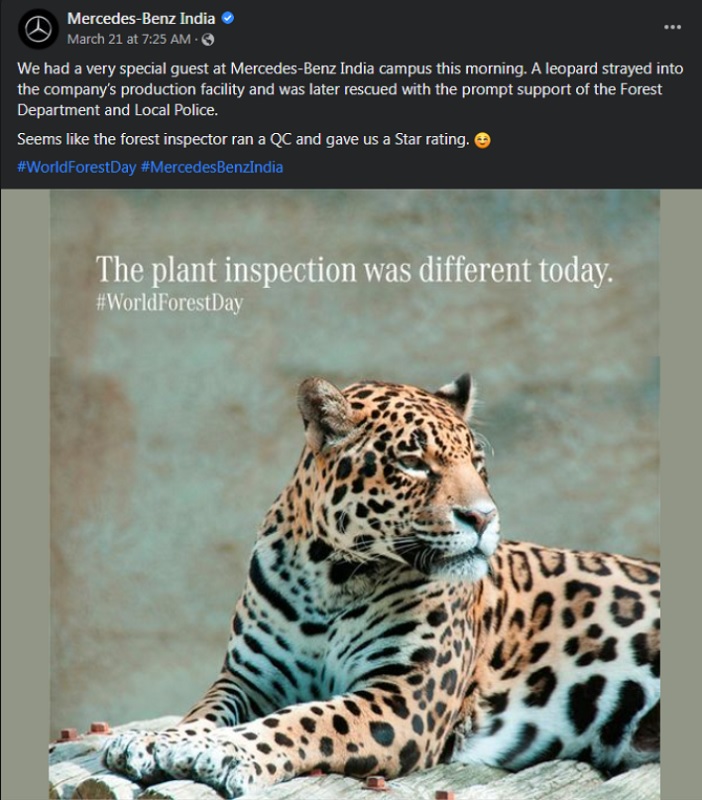 Mercedes-Benz leopard Facebook post