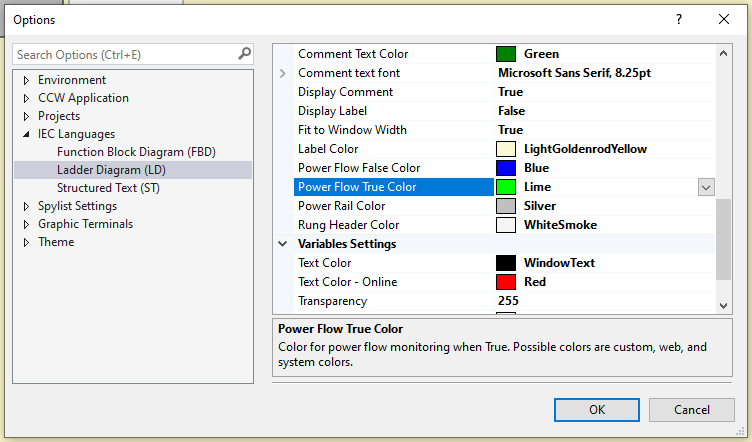 Customizing color options