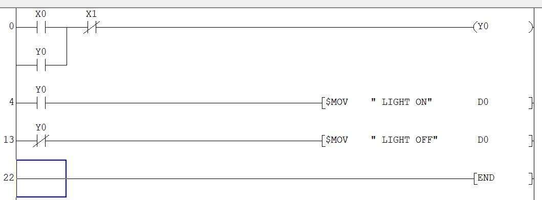 MELSEC ladder logic for strings
