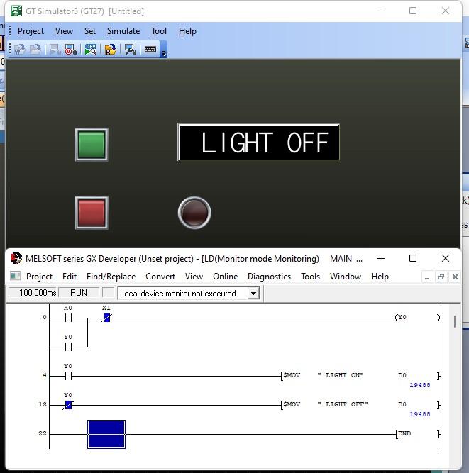 Indicator text and LAMP OFF