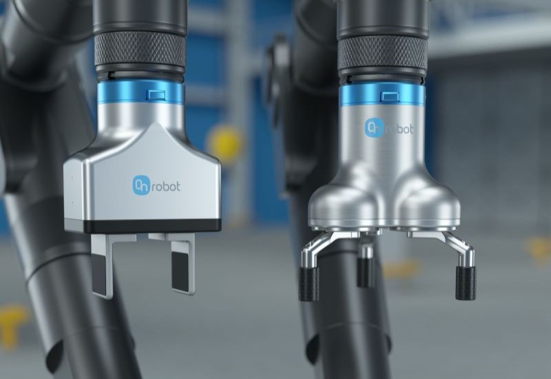 OnRobot’s new 2FG14 parallel gripper (left) and 3FG25 3-finger gripper for collaborative applications (right)