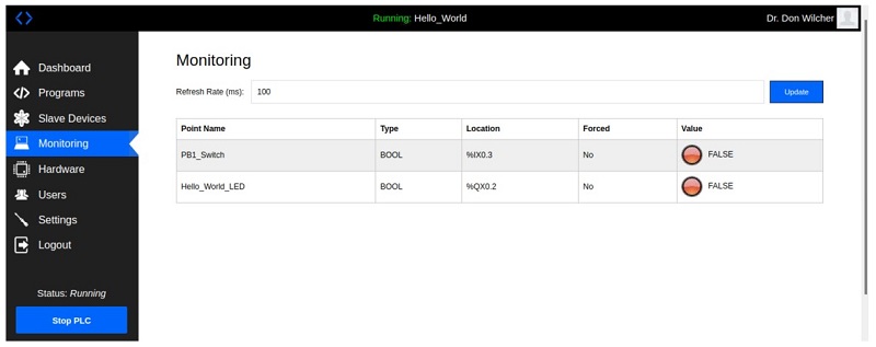 Monitoring the status of the I/O pins