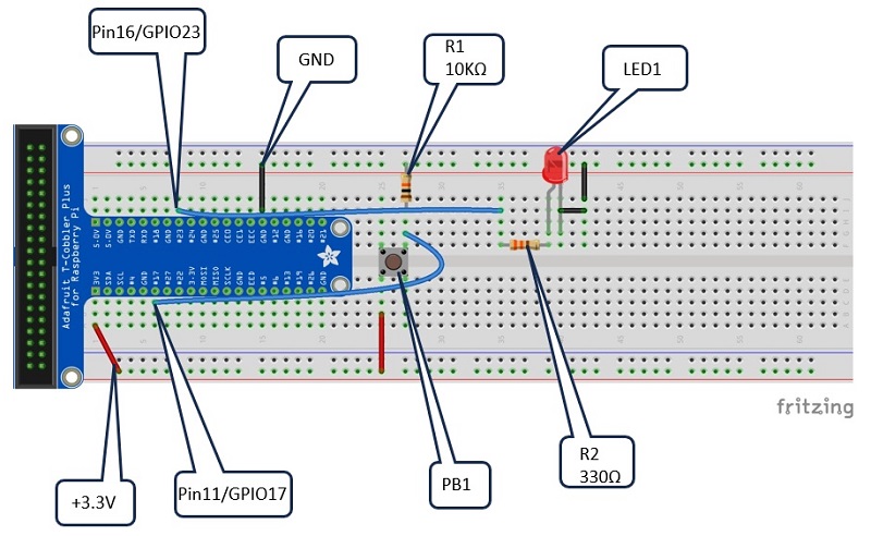 Schematic layout of circuit with extension board