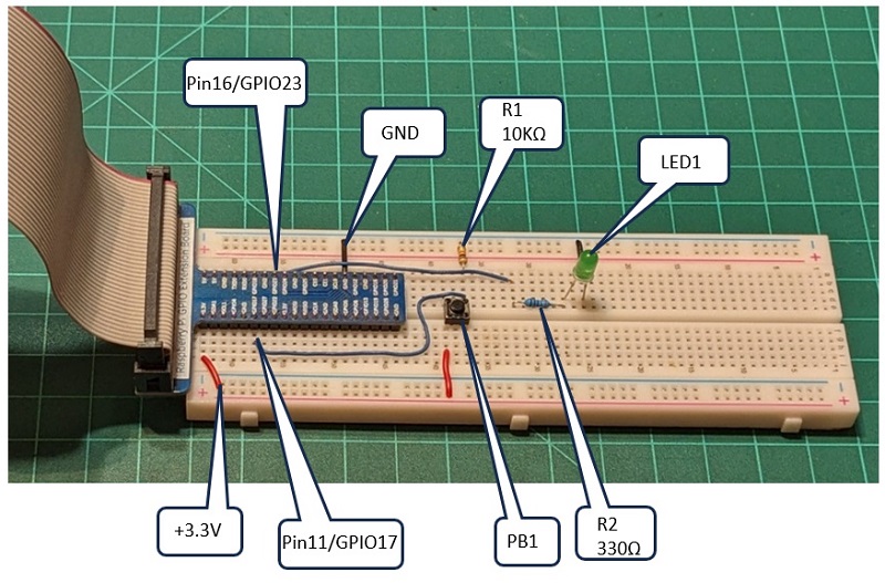 Image of breadboard with components installed