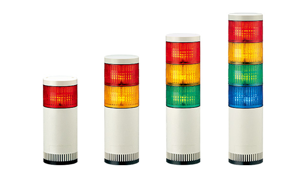 A set of stack lights or light towers