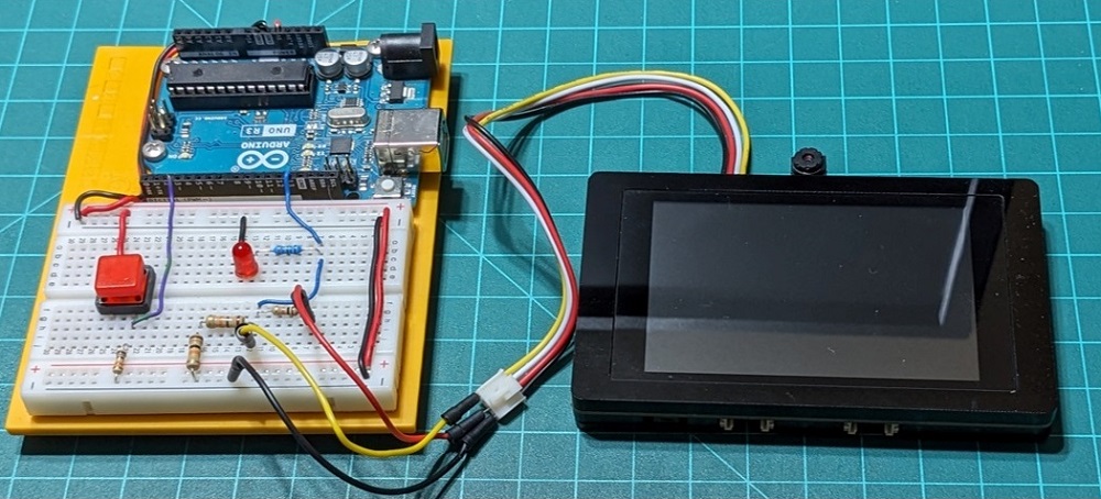 Completed circuit image using the ESP32 Terminal unit HMI