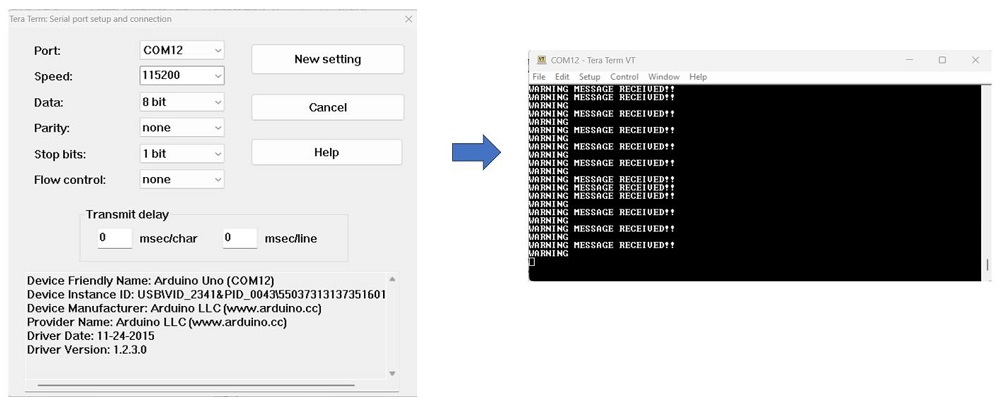 Final demo of working serial print message