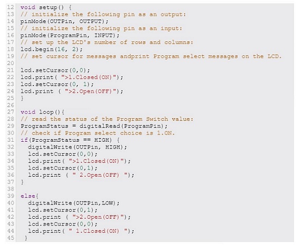 Sample code for complex Arduino program