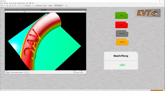 EyeVision 3D software interface