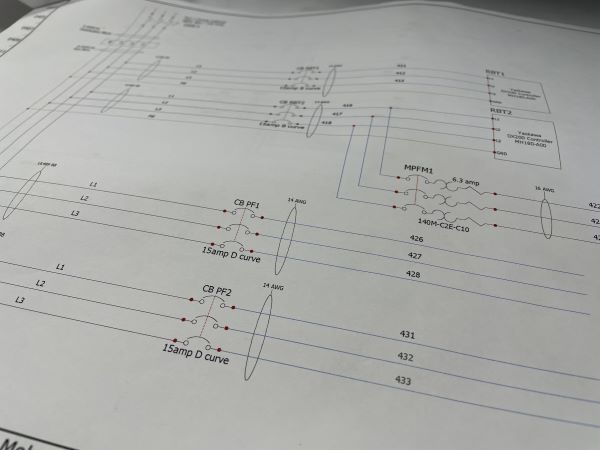 Schematic with circuit breaker symbols