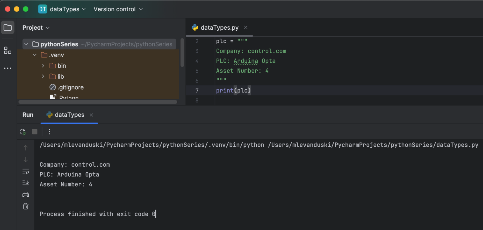 Assigning variables in Python