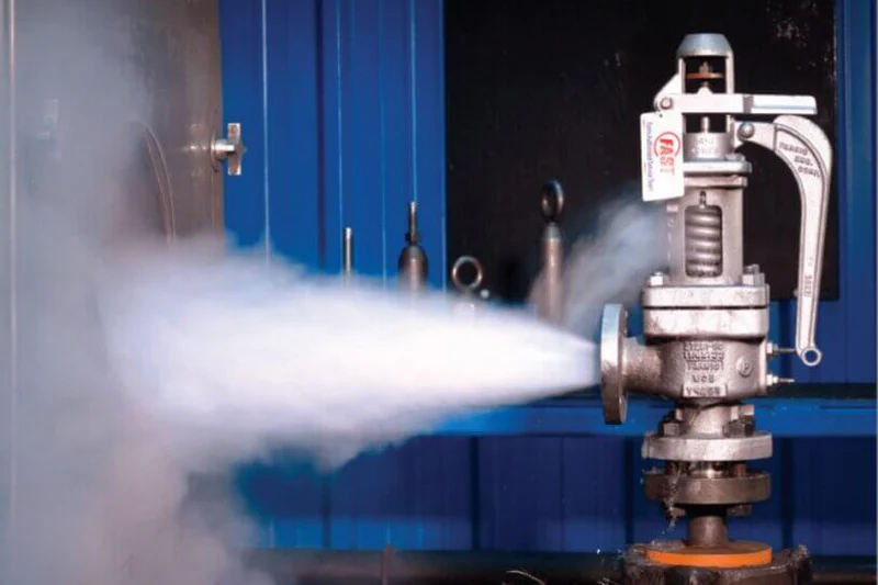 Pressure relief valve in action