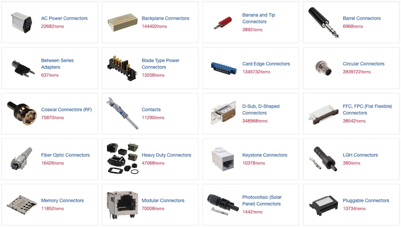 Connectors are available in various sizes, shapes, and functions