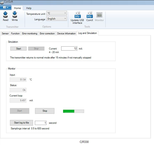 Monitoring device data from the transmitter