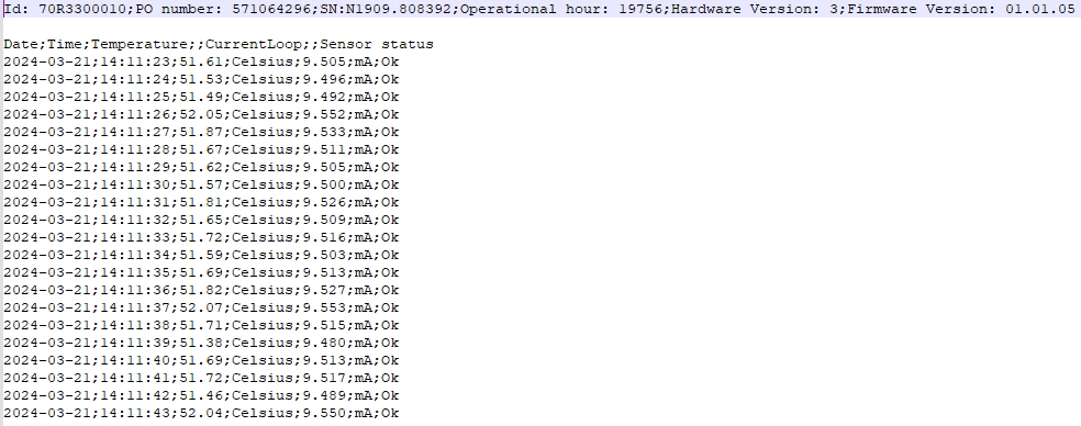 Logging data from the RTD temperature transmitter
