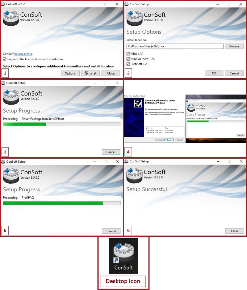 Consoft software setup steps