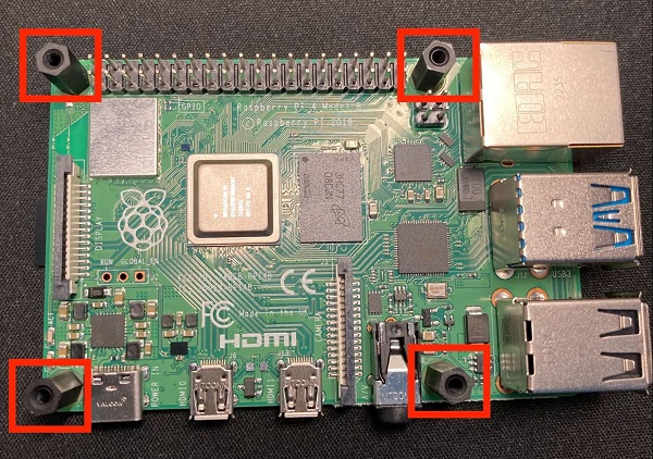 Adding the mounting posts for the Raspberry Pi HAT