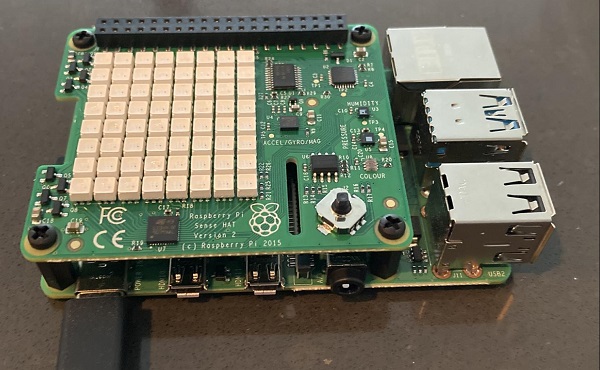 Raspberry Pi with Sense HAT on top