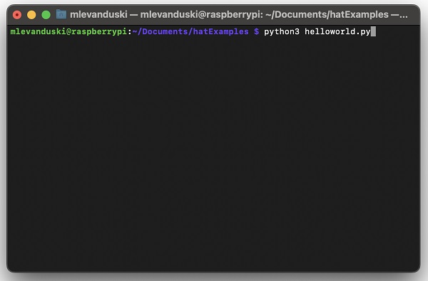 Running the Helloworld program directory
