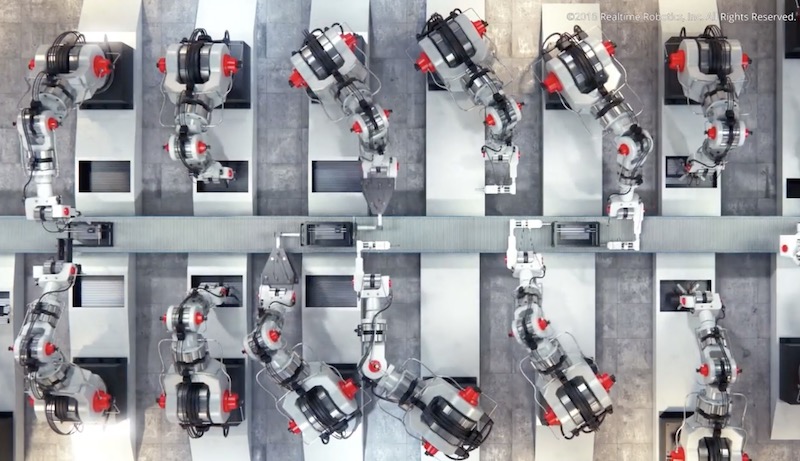 Industrial robotics on a production line