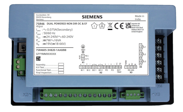 Siemens Reyrolle 7SR46 protection relay