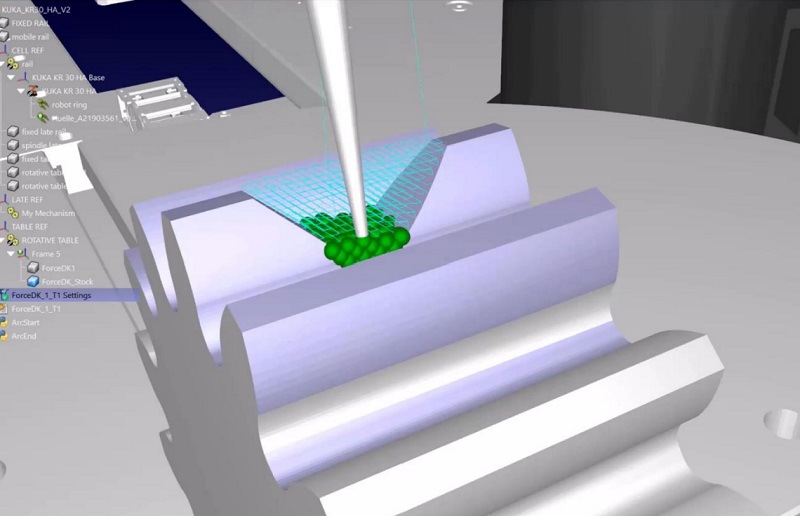 Simulation of gear repair tool path