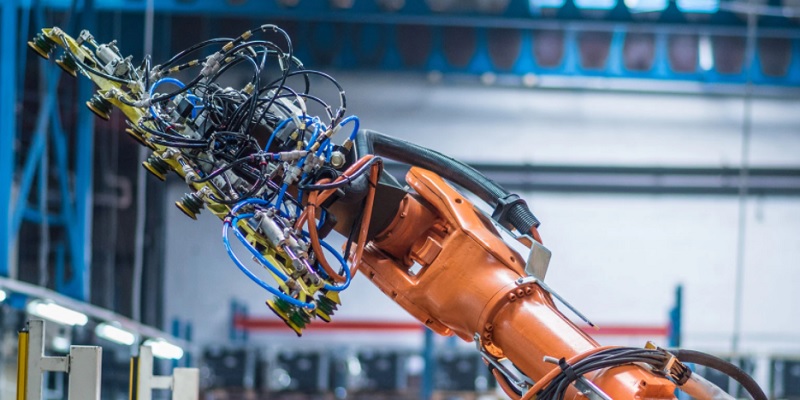 Robot with tool