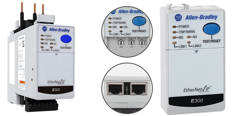 Rockwell Automation’s E300 offers built-in EtherNet/IP and DeviceNet control for network monitoring and control