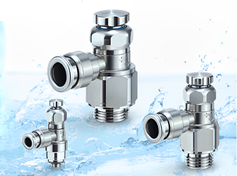 SMC HF2A-ASG-V Series water resistant stainless steel speed controller for wash down environments