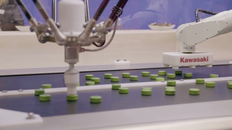 A Kawasaki robotic arm used for pharmaceutical processing at SPS