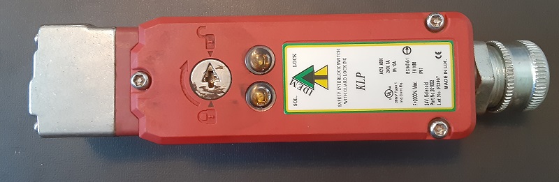Outside of the safety guard lock switch