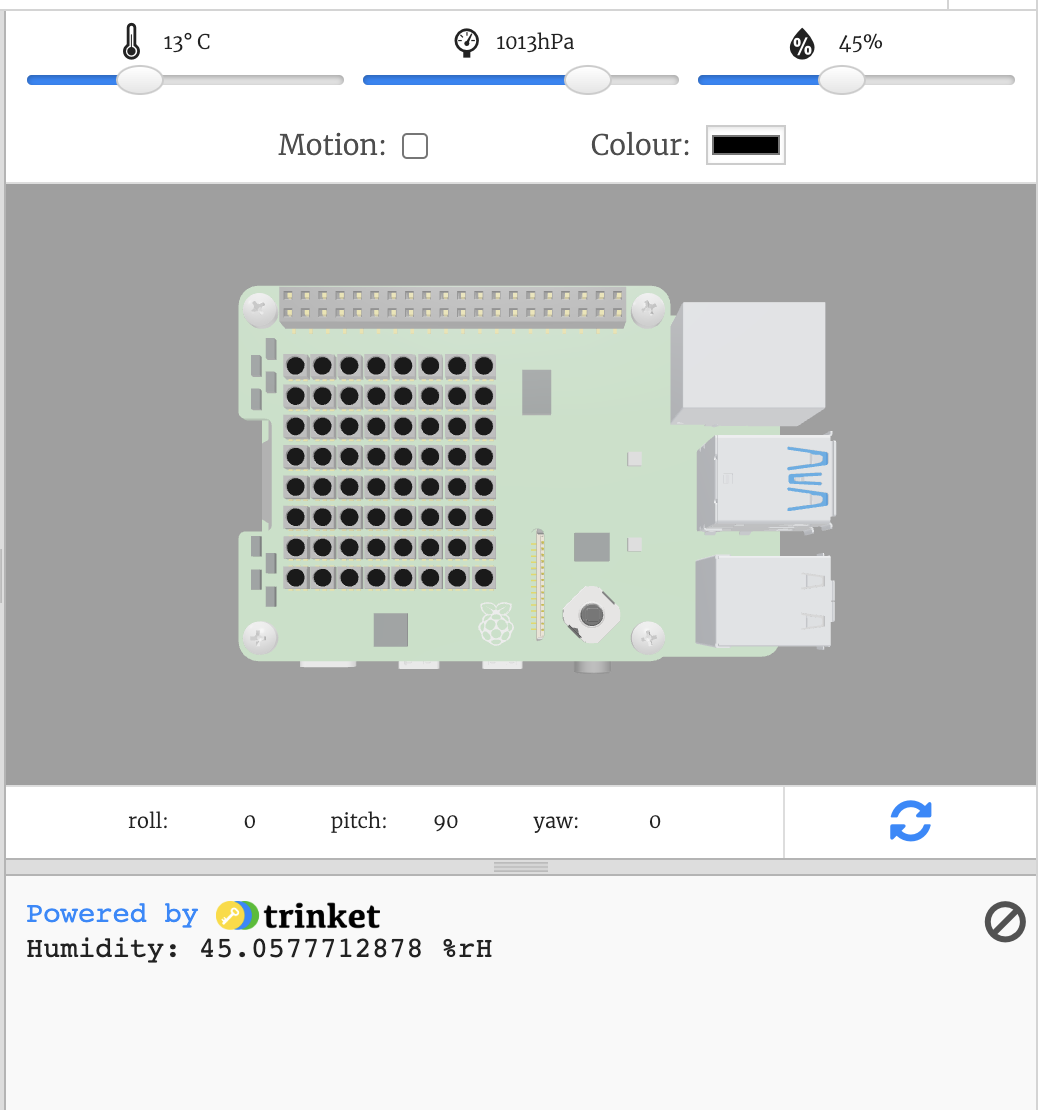 Humidity sensor data from eumlator